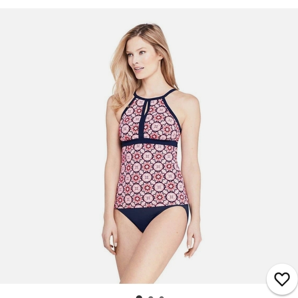 Lands' End High Neck Key Hole Tankini